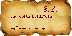 Budaspitz Letícia névjegykártya